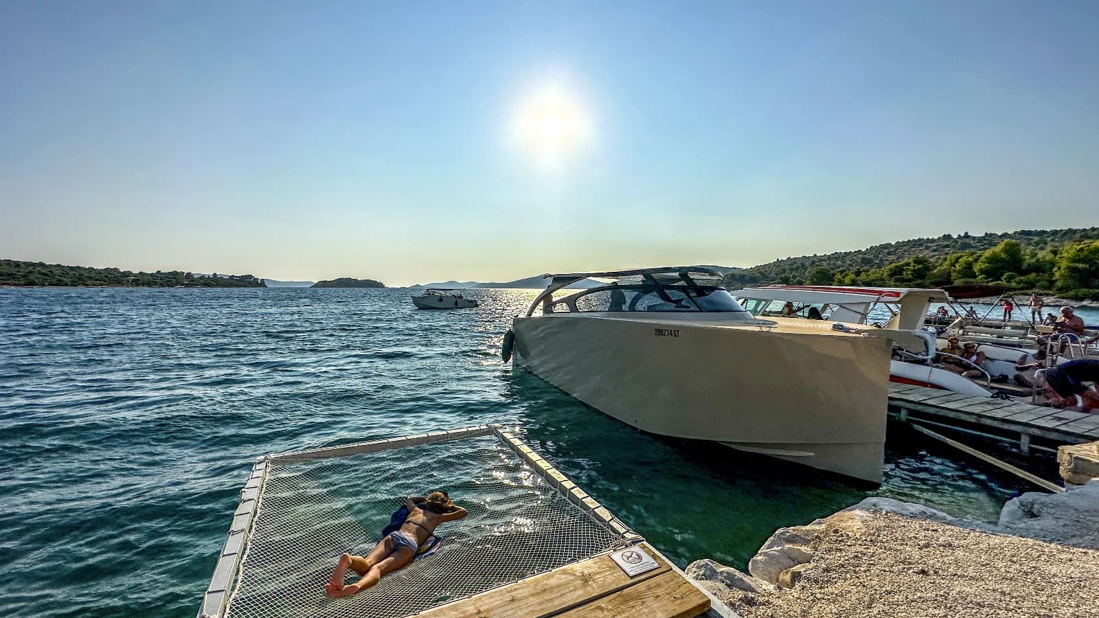 Alongside the jetty at Borko beach bar on Čiovo, near Trogir