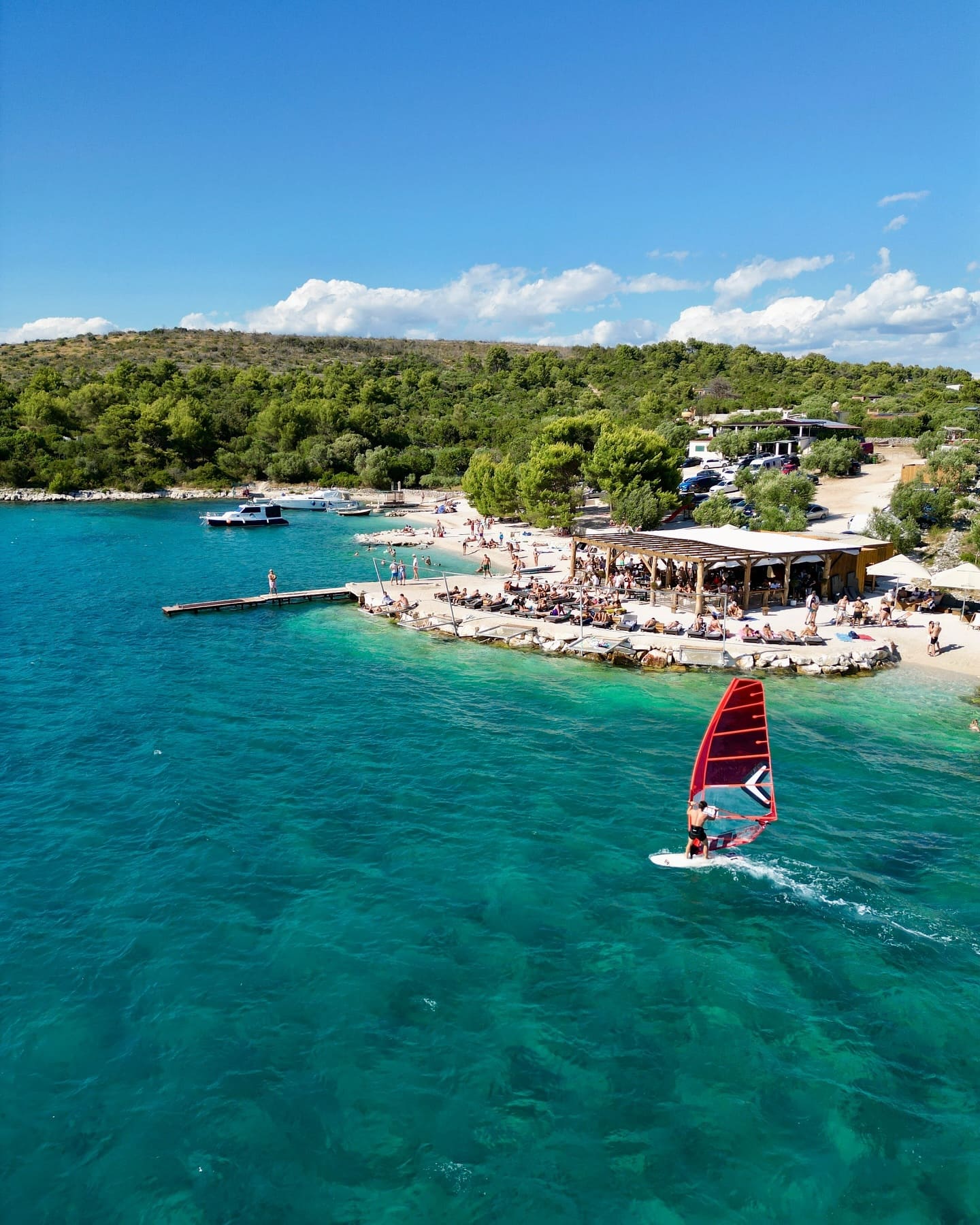 Crystal-clear turquoise water of the Blue Lagoon near Split, Croatia