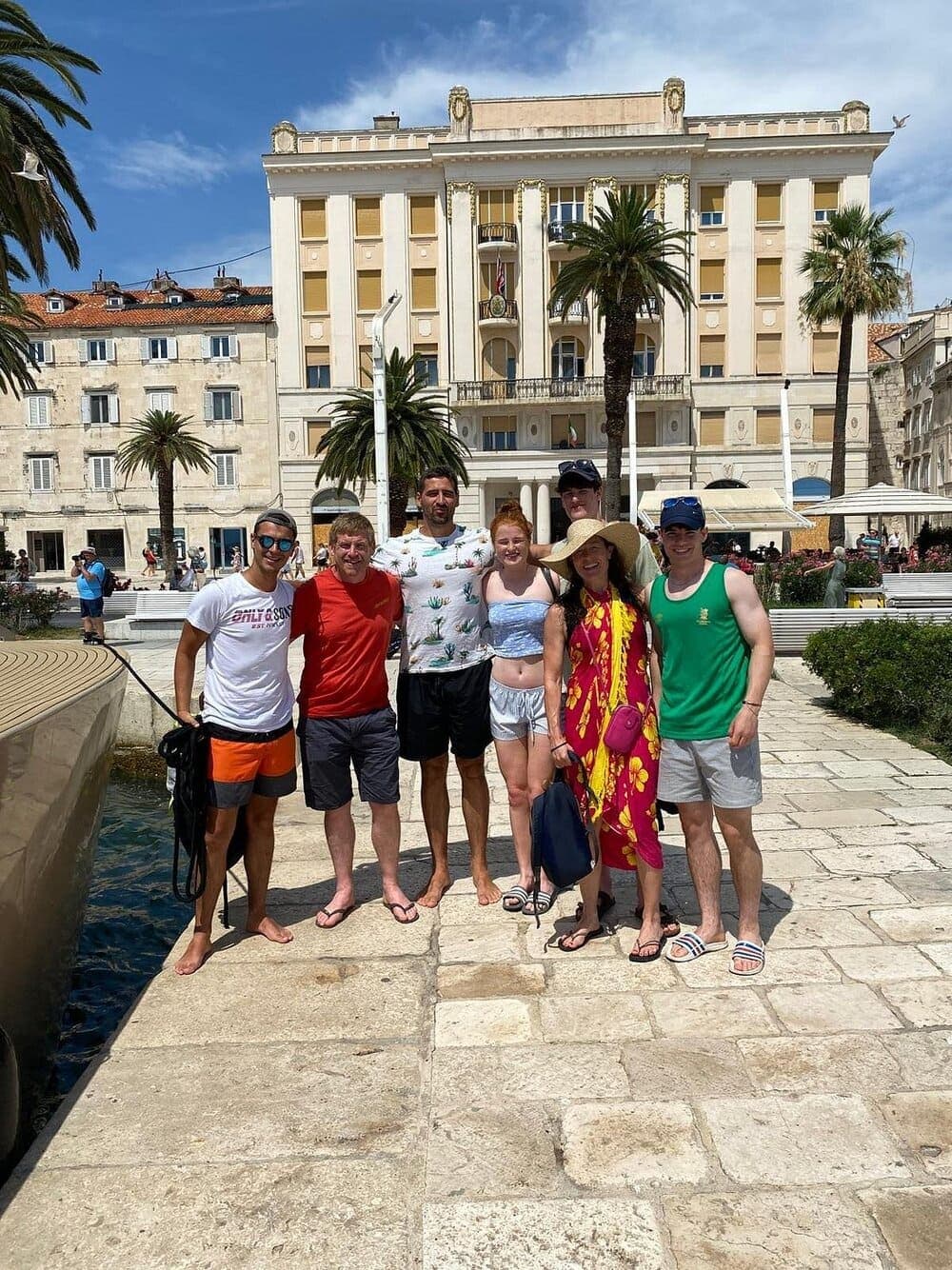 Rebelde Boats family crew welcoming guests aboard in Split harbour