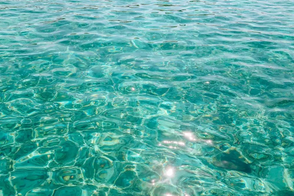 Sunlight dancing across glass-clear shallows