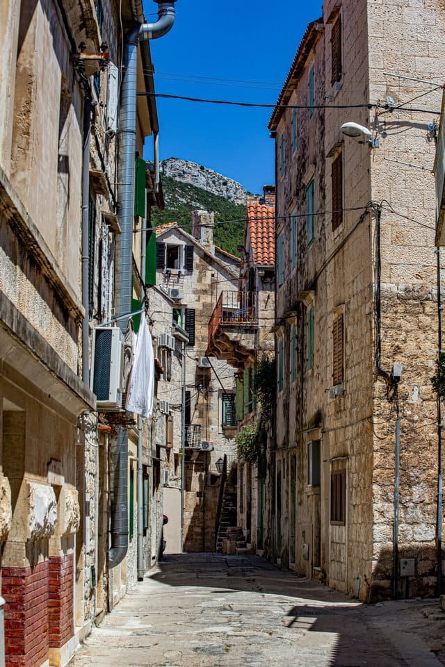 Wandering the timeworn stone alleys of Vis old town