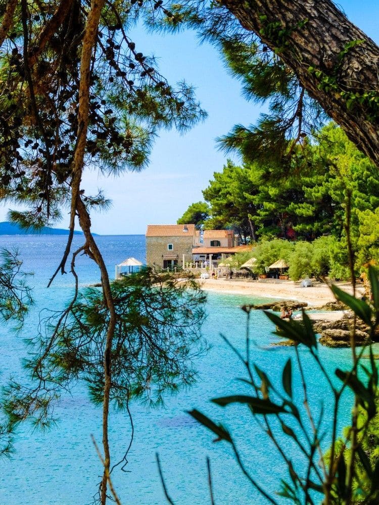 The iconic shape of Zlatni Rat stretching into the sea