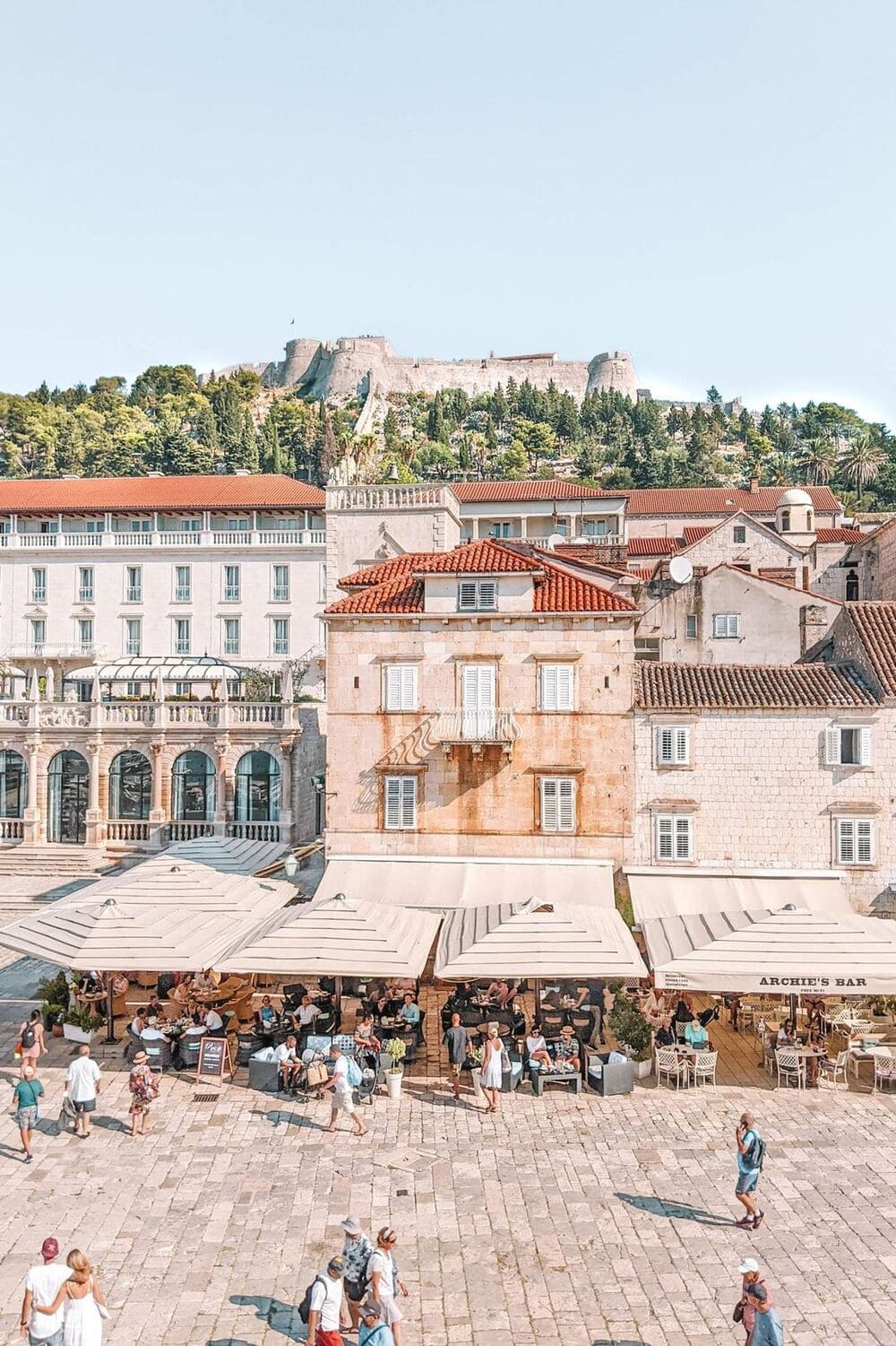 Wandering Hvar's old town square in the warm afternoon light